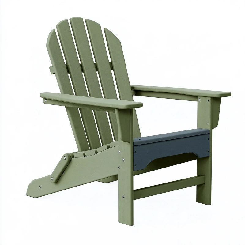 Gartenstuhl 80 x 75 x 98 cm aus Kunststoff grün im Adirondack-Stil mit Armlehnen