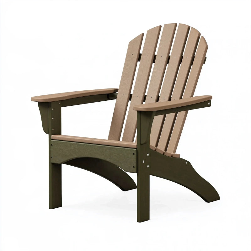 Adirondack Gartenstuhl 83 x 78 x 92 cm Kunststoff Beige Grün mit Armlehnen
