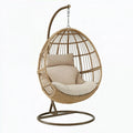 Hängesessel 105 x 105 x 195 cm aus Rattan Beige mit Stahlgestell