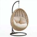 Hängesessel 105 x 105 x 195 cm aus Rattangeflecht beige mit Metallgestell