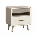 Nachttisch 50 x 40 x 60 cm in Beige mit Schublade und offenem Fach