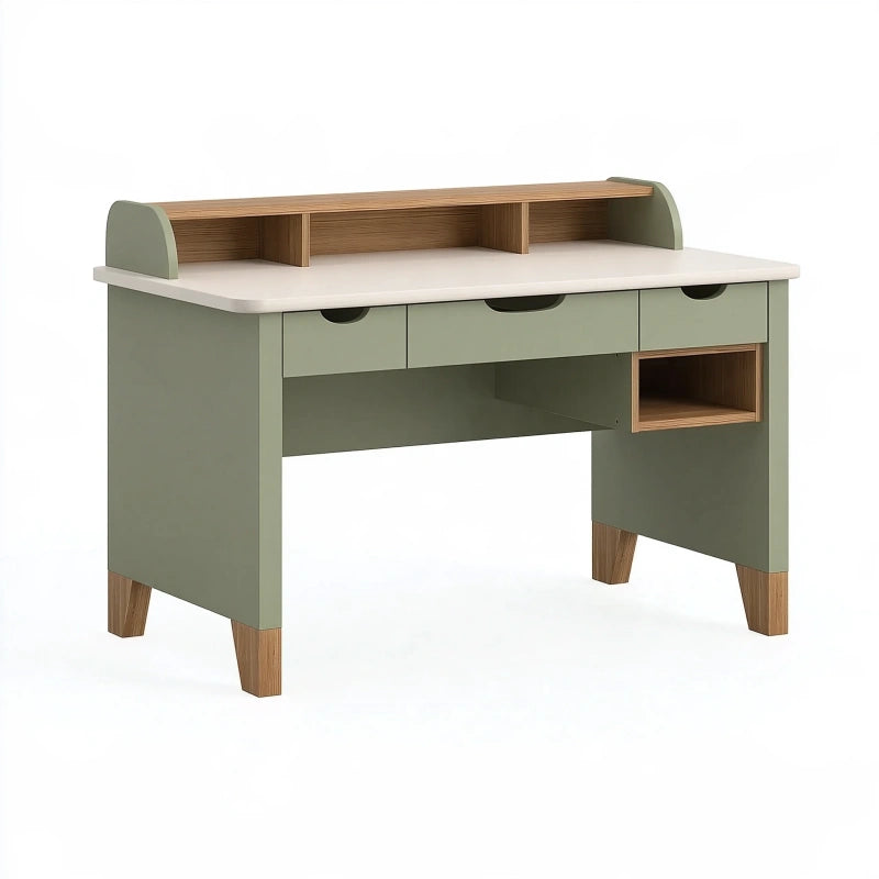 Schreibtisch 120 x 60 x 100 cm aus Holzwerkstoff salbeigrün mit Stauraum modern