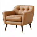 Sessel 92 x 86 x 92 cm Kunstleder Braun gepolstert mit Holzbeinen