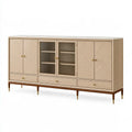 Sideboard 200 x 45 x 95 cm in Beige Holzwerkstoff und Glas mit Schubladen im klassischen Stil
