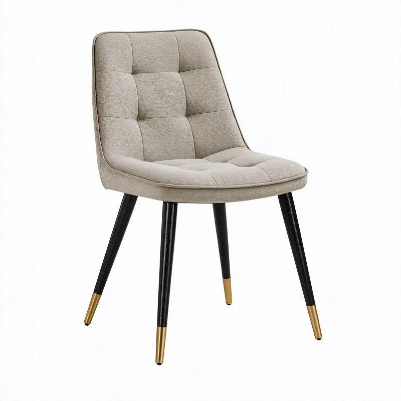 Esszimmerstuhl 50 x 60 x 85 cm Stoff Beige gepolstert