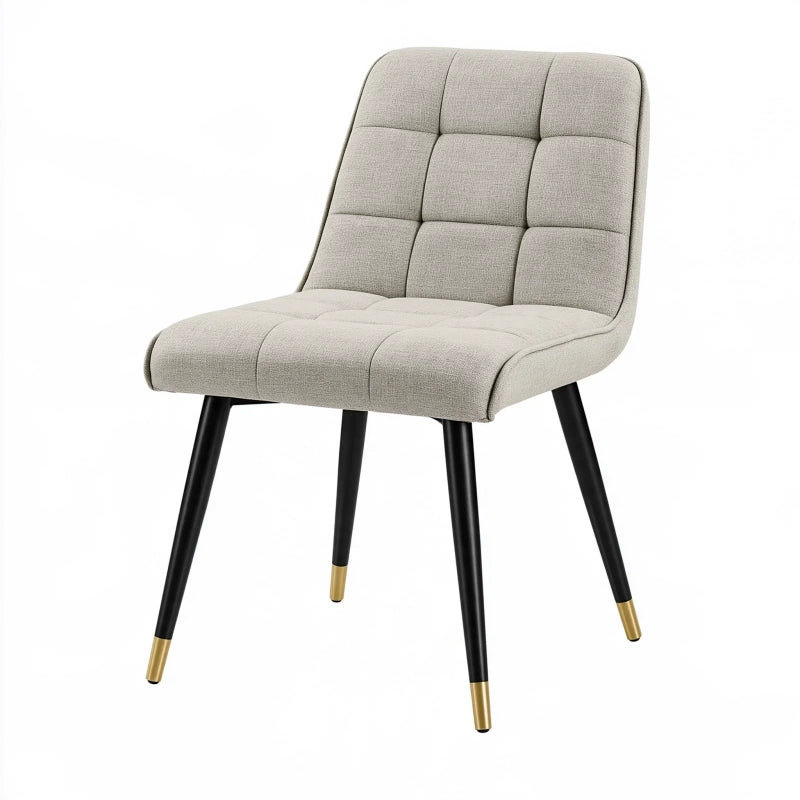 Esszimmerstuhl 48 x 56 x 86 cm Stoffbezug Beige gepolstert Modern